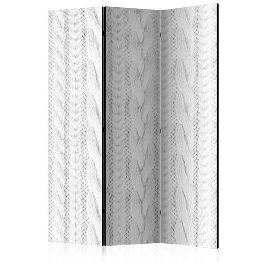 3-teiliges Paravent - White Knit [Room Dividers] 135x172 cm