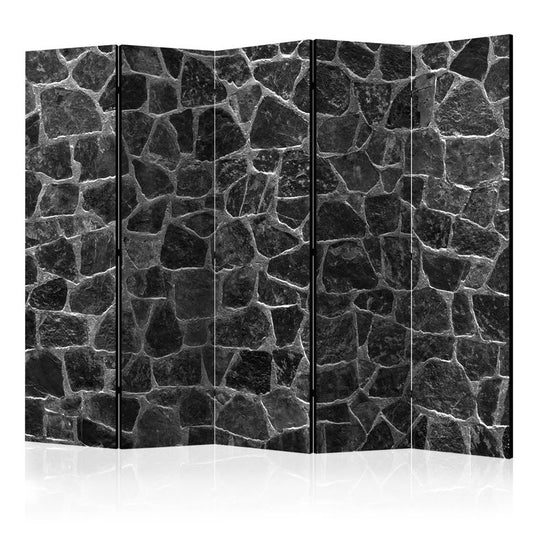 5-teiliges Paravent - Black Stones II [Room Dividers] 225x172 cm