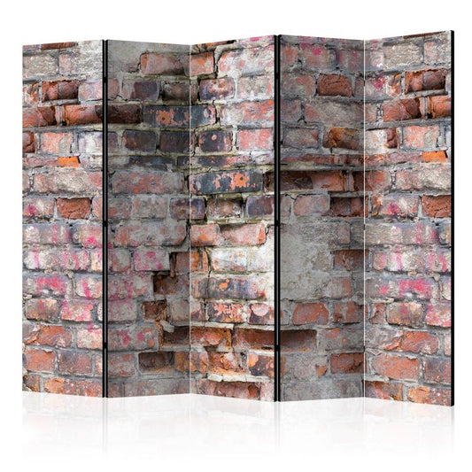 5-teiliges Paravent - Old Wall II [Room Dividers] 225x172 cm