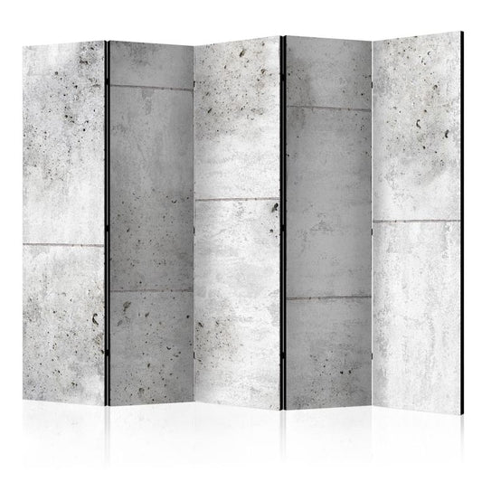 5-teiliges Paravent - Concretum murum II [Room Dividers] 225x172 cm