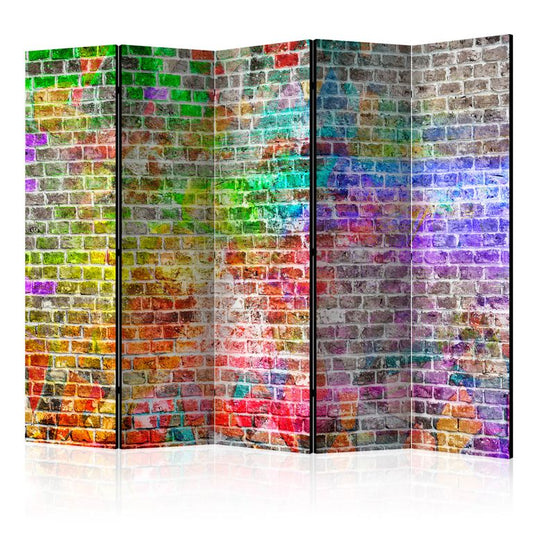 5-teiliges Paravent - Rainbow Wall II [Room Dividers]