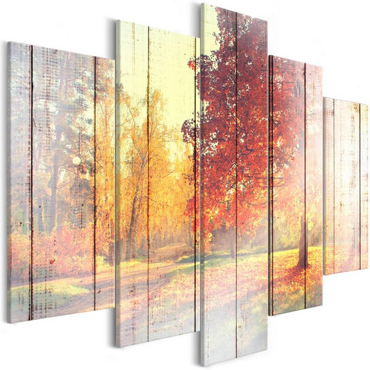 Wandbild - Autumn Sun (5 Parts) Wide