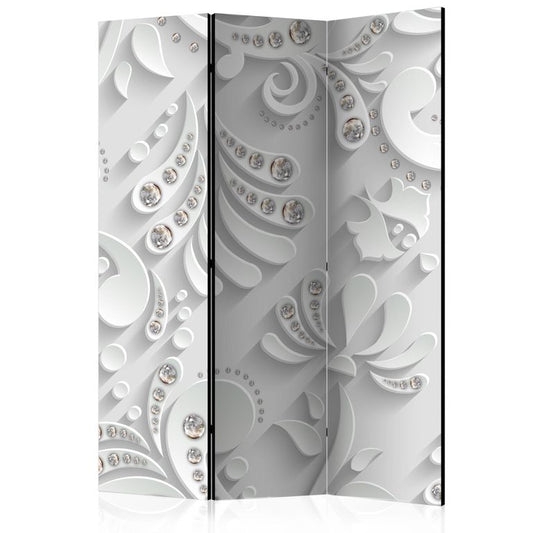 3-teiliges Paravent - Flowers in Crystals [Room Dividers] 135x172 cm