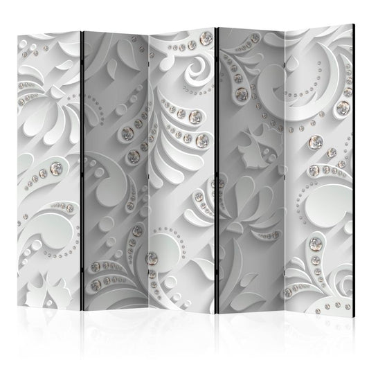 5-teiliges Paravent - Flowers in Crystals II [Room Dividers] 225x172 cm