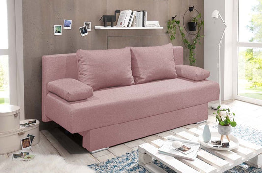 MELANIE Schlafsofa 196 x 92 cm Rosa / Rosa