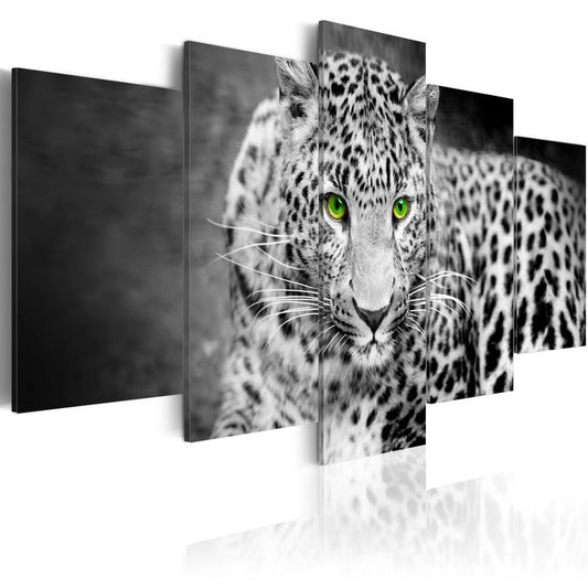 Wandbild - Leopard - black&white