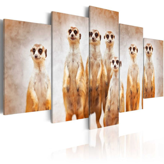 Wandbild - Family of meerkats