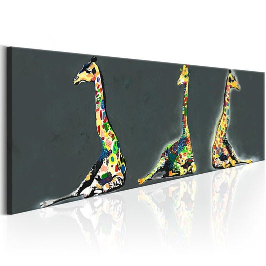 Wandbild - Colourful Giraffes