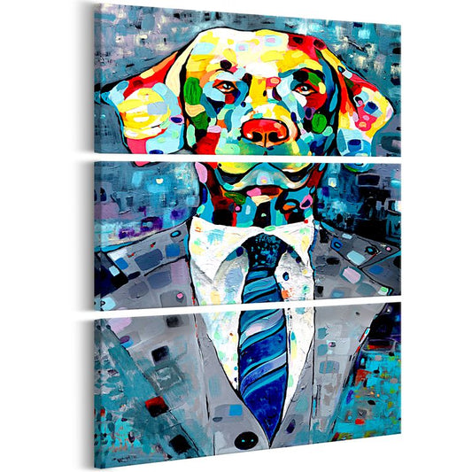 Wandbild - Dog in a Suit (3 Parts)