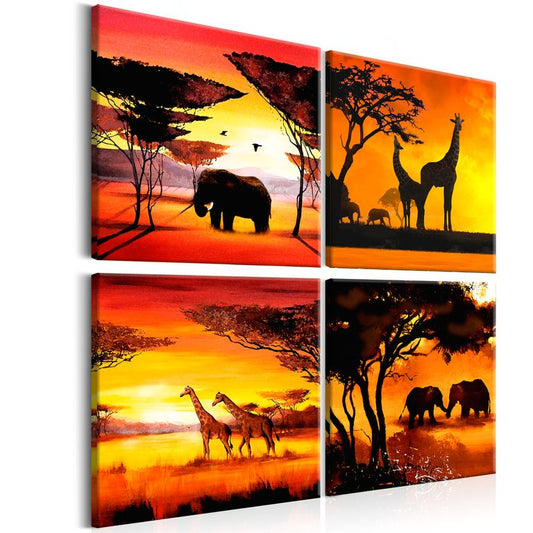 Wandbild - African Animals (4 Parts) 60x60 cm