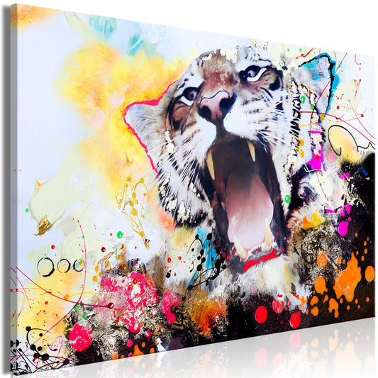 Wandbild - Tiger's Roar (1 Part) Wide