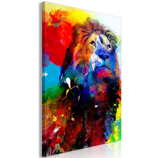 Wandbild - Lion and Watercolours (1 Part) Vertical