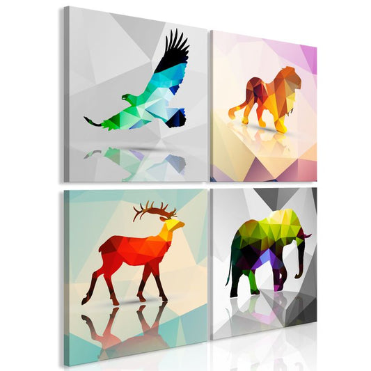 Wandbild - Colourful Animals (4 Parts)