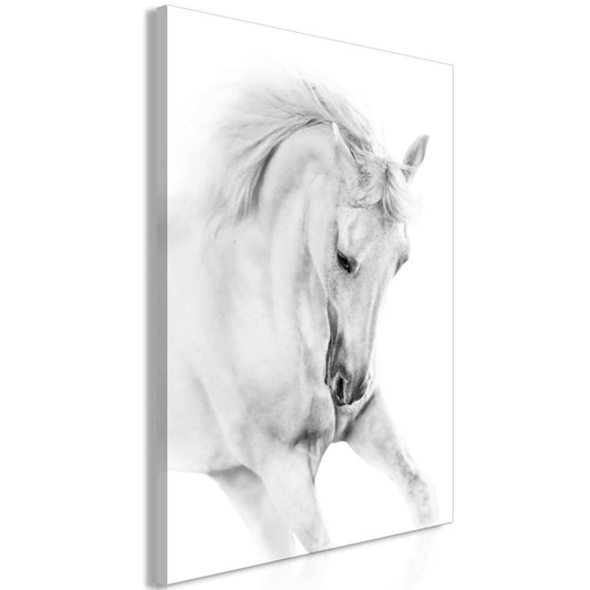 Wandbild - White Horse (1 Part) Vertical