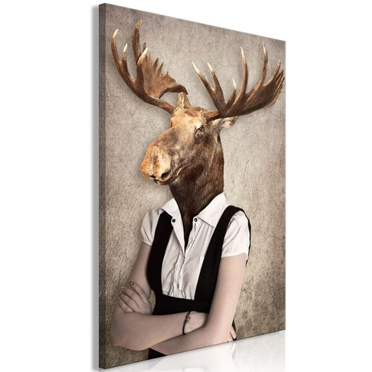 Wandbild - Brainy Moose (1 Part) Vertical