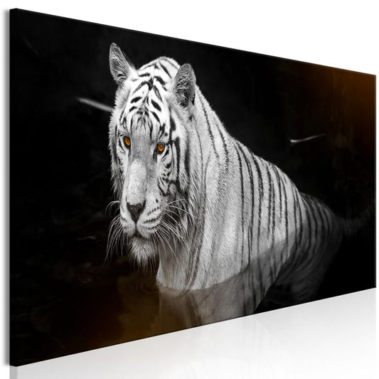 Wandbild - Shining Tiger (1 Part) Orange Narrow