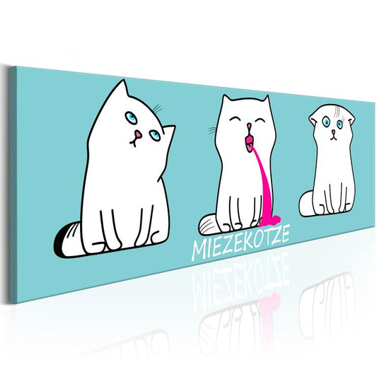 Wandbild - Miezekotze: Cat Trio (Blue)