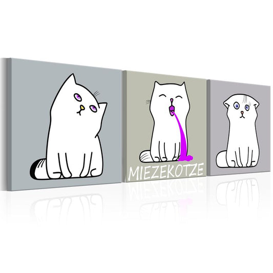 Wandbild - Miezekotze: Cat Trio 120x40 cm