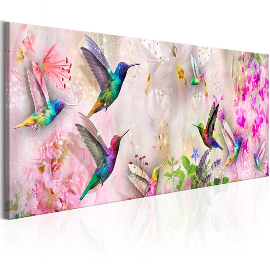 Wandbild - Colourful Hummingbirds (1 Part) Narrow