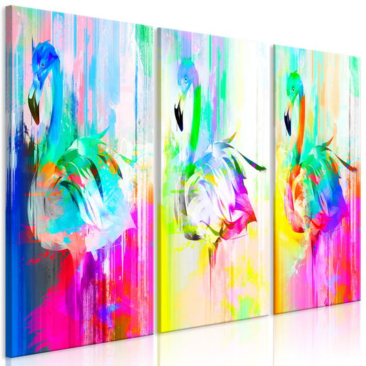 Wandbild - Colourful Flamingos (3 Parts)