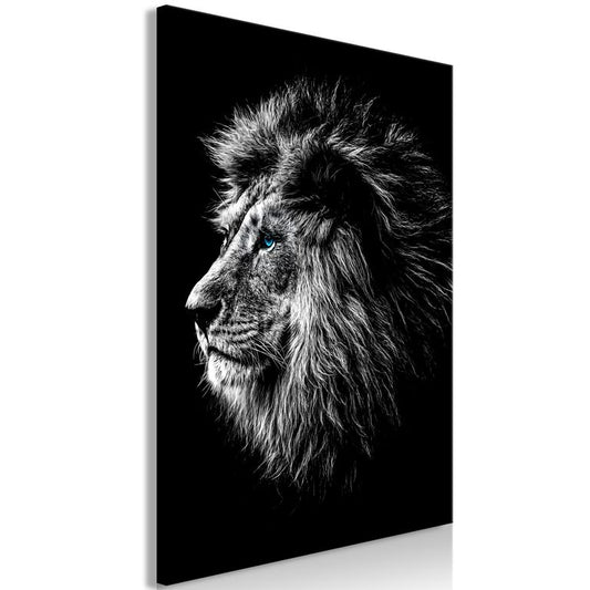 Wandbild - Blue-eyed Lion (1 Part) Vertical