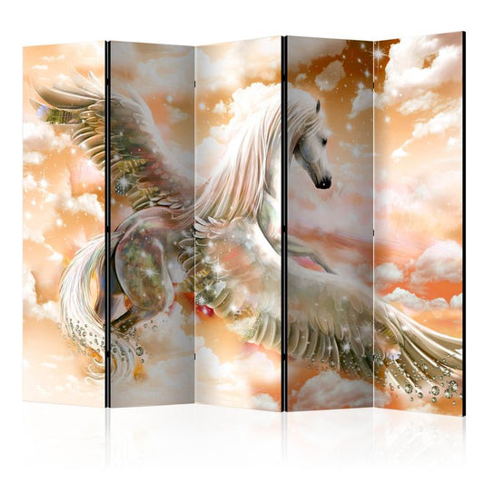 5-teiliges Paravent - Pegasus (Orange) II [Room Dividers]