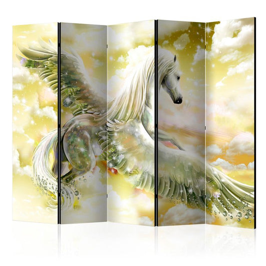 5-teiliges Paravent - Pegasus (Yellow) II [Room Dividers]