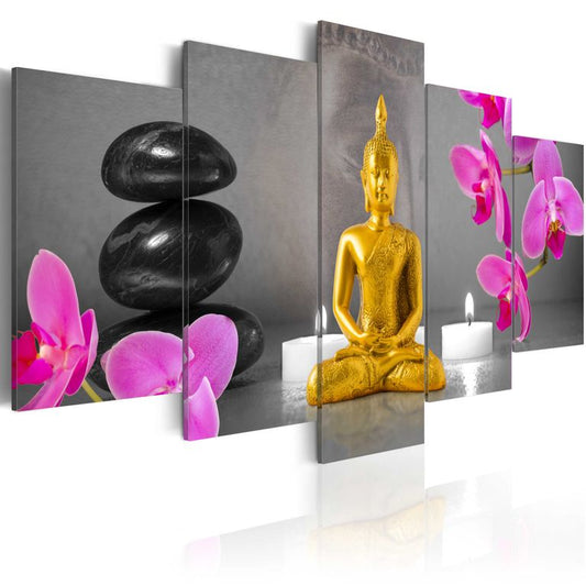 Wandbild - Zen: golden Buddha