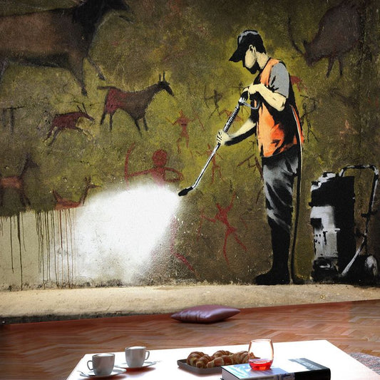 Fototapete - Banksy - Cave Painting