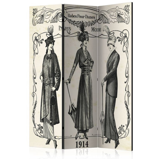 3-teiliges Paravent - Dress 1914 [Room Dividers] 135x172 cm