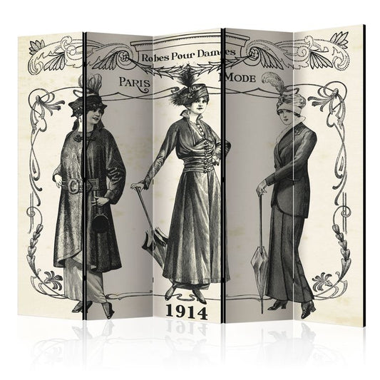 5-teiliges Paravent - Dress 1914 II [Room Dividers] 225x172 cm