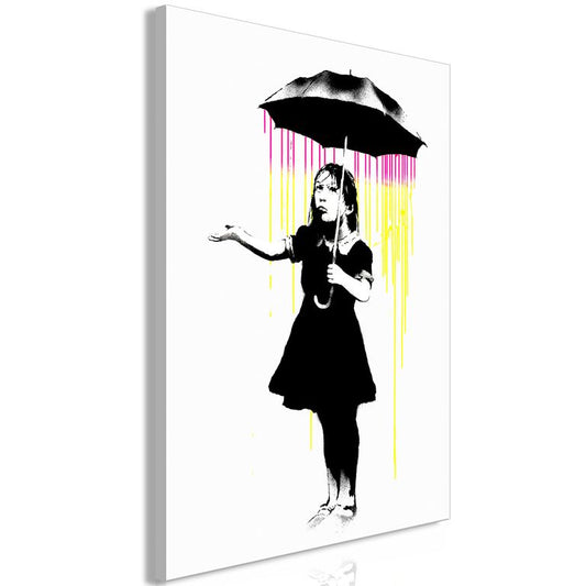 Wandbild - Girl with Umbrella (1 Part) Vertical