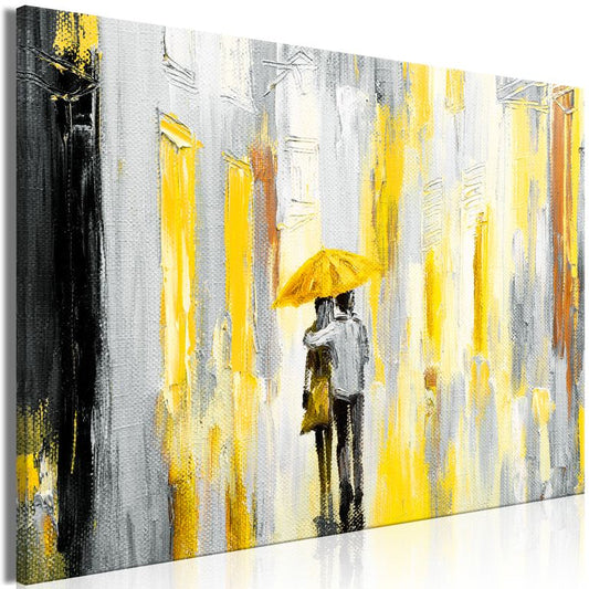 Wandbild - Umbrella in Love (1 Part) Wide Yellow