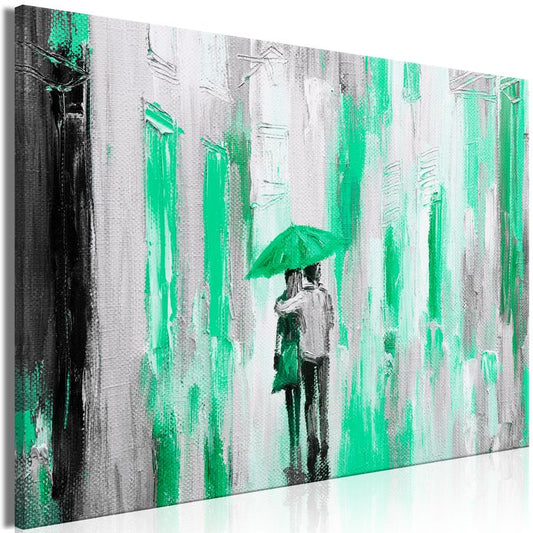 Wandbild - Umbrella in Love (1 Part) Wide Green