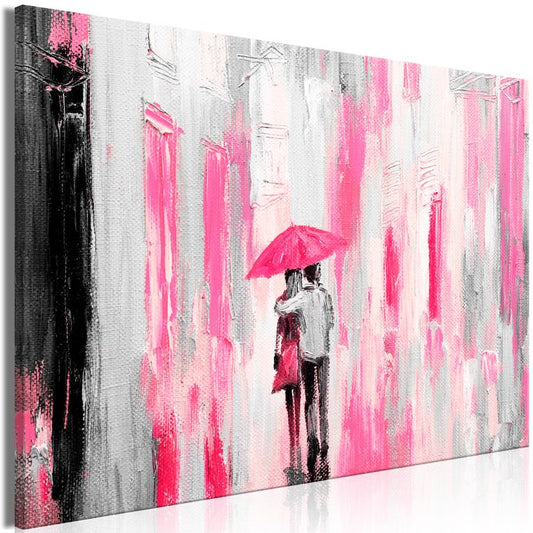 Wandbild - Umbrella in Love (1 Part) Wide Pink