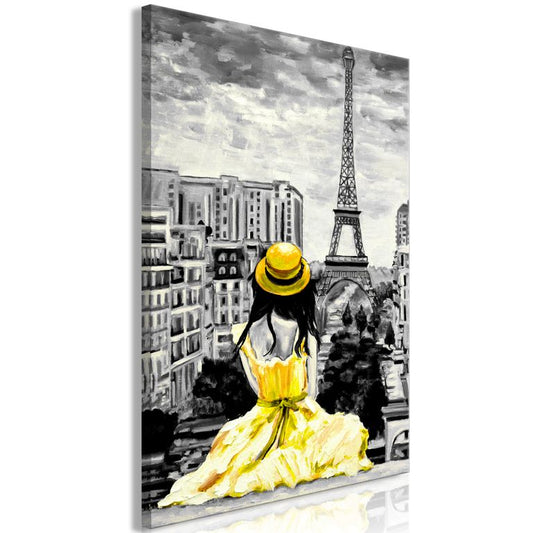 Wandbild - Paris Colour (1 Part) Vertical Yellow