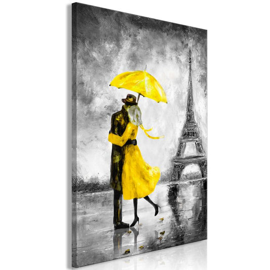 Wandbild - Paris Fog (1 Part) Vertical Yellow