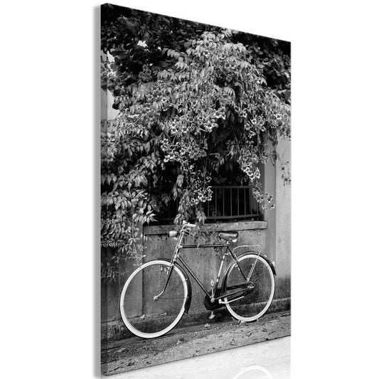 Wandbild - Bicycle and Flowers (1 Part) Vertical