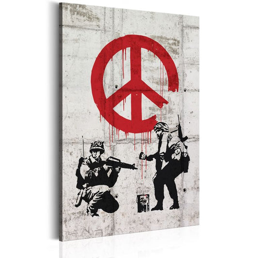 Wandbild -  Soldiers Painting Peace by Banksy