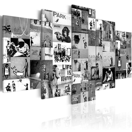 Wandbild - Banksy: Graffiti Collage IV