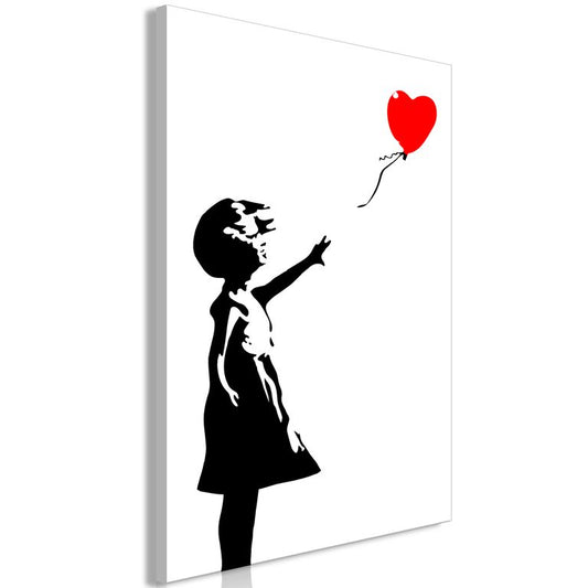 Wandbild - Little Girl with a Balloon (1 Part) Vertical