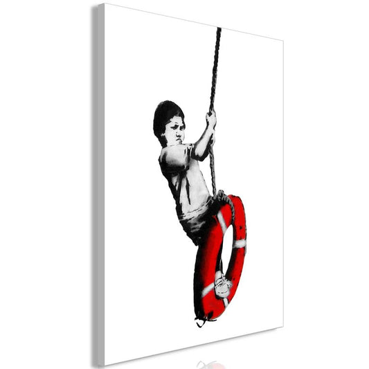 Wandbild - Banksy: Boy on Rope (1 Part) Vertical