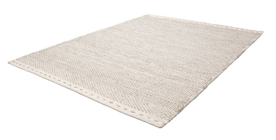 14827 Wollteppich Handgewebt Beige 80x150 cm - Froschkönig24