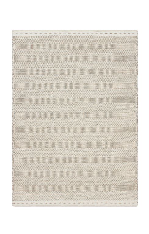 14827 Wollteppich Handgewebt Beige 80x150 cm - Froschkönig24