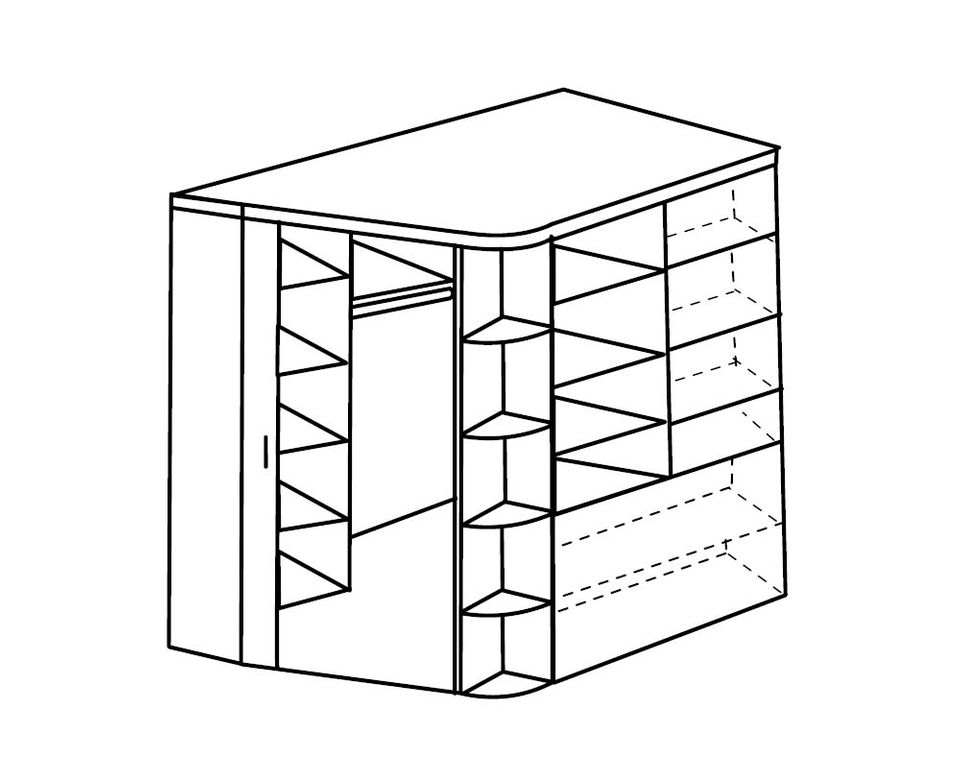 Joker Eckschrank Weiß / Graphit