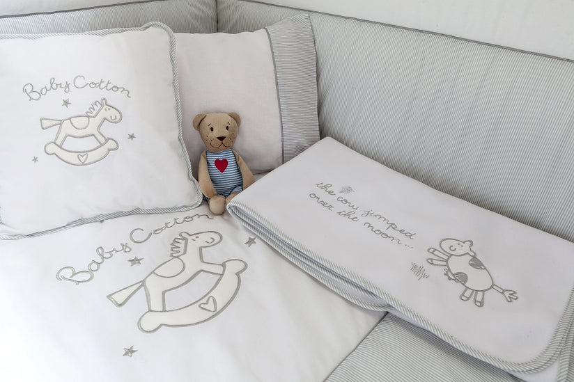 Cilek BABY COTTON Babybett L mit Zubehör mitwachsend Kinderbett Bett Weiß - Froschkönig24