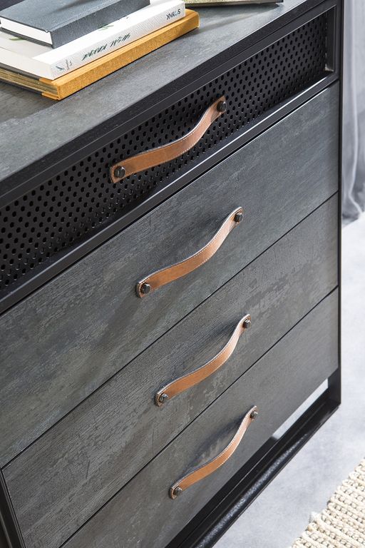 Cilek DARK METAL Kommode Sideboard Anrichte Kinderkommode Grau / Schwarz - Froschkönig24