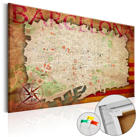 Korkbild - Map of Barcelona [Cork Map]