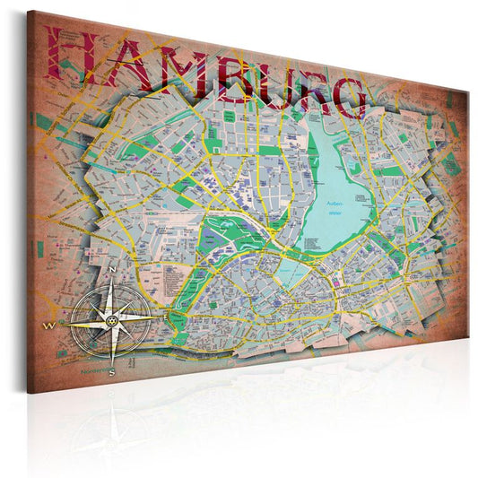 Wandbild - Map of Hamburg