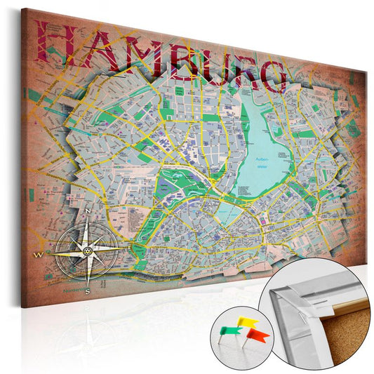 Korkbild - Hamburg [Cork Map]